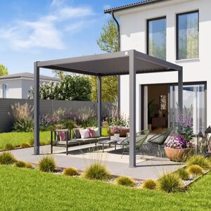 PRIMEYARD 3x3m Pergola, louvered roof, anthracite grey - (400104)