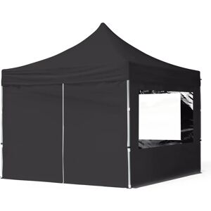 Toolport 3x3 PES 700 Pop up gazebo ECONOMY Aluminium 32 mm, incl. Sidewalls with Panorama Windows, black - (59016)