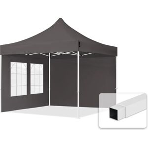 Toolport 3x3m PES 700 Pop up gazebo ECONOMY Steel 30 mm, incl. Sidewalls with Windows, dark grey - (59037)