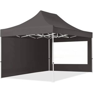 Toolport 3x4.5m PES 700 Pop Up Gazebo ECONOMY Steel 30 mm, incl. Sidewalls with Panorama Windows, dark grey - (59044)