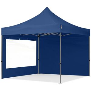 Toolport 3x3m PES 750 Pop Up Gazebo PREMIUM Steel 40 mm, incl. Sidewalls with Panorama Windows, dark blue - (600008)