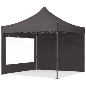 Toolport 3x3m PES 750 Pop Up Gazebo PREMIUM Steel 40 mm, incl. Sidewalls with Panorama Windows, dark grey - (600023)