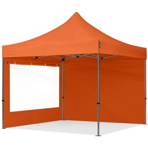 TOOLPORT 3x3m PES 750 Pop Up Gazebo PREMIUM Steel 40 mm, incl. Sidewalls with Panorama Windows, orange - (600028)