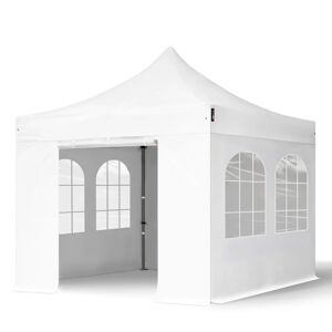 Toolport 3x3m PES 750 Pop Up Gazebo PREMIUM Steel 40 mm, incl. Sidewalls with Windows, white - (600038)