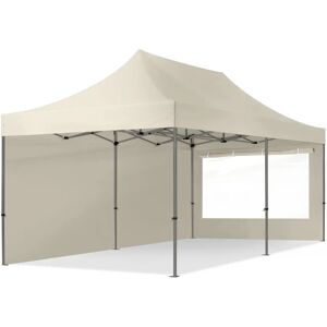 Toolport 3x6m PES 750 Pop Up Gazebo PREMIUM Steel 40 mm, incl. Sidewalls with Panorama Windows, cream - (600071)