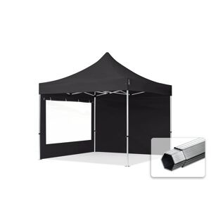 Toolport 3x3m PES 800 Pop Up Gazebo PROFESSIONAL Aluminium 40 mm, incl. Sidewalls with Panorama Windows, black - (600163)