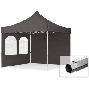 Toolport 3x3m PES 800 Pop Up Gazebo PROFESSIONAL Aluminium 40 mm, incl. Sidewalls with Windows, dark grey - (600168)