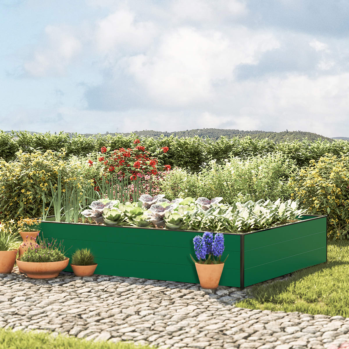 GFP 195 x 150 x 39 cm Raised garden bed, Green - (GFPV00532)