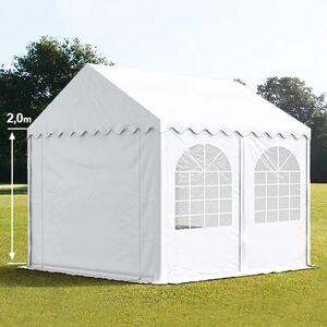 Toolport 3x4m Marquee / Party Tent w. Groundbar, PVC 800, white - (2639)