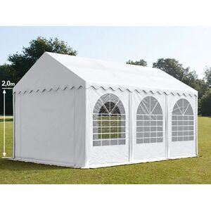 Toolport 3x6m Marquee / Party Tent w. ground frame, PVC 800 fire resistant, white - (2643)