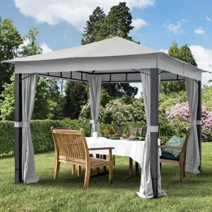 TOOLPORT Garden Gazebo Sunset Premium, 3x3m, stone - (300044)