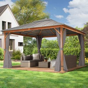 Toolport Garden gazebo Forest Superior 4x4m, loft grey oak finish - (300187)