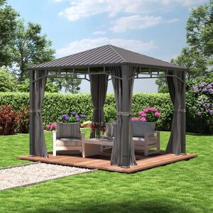 Toolport Garden Gazebo Hardtop Sunset Superior, 3x3m, loft grey - (300193)