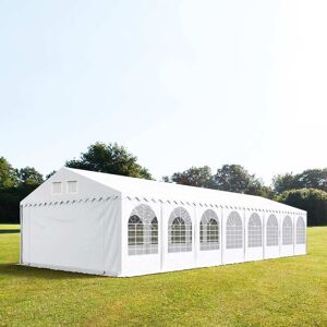 Toolport 5x20m 2.6m Sides Marquee / Party Tent w. ground frame, PVC 800, white - (38516)