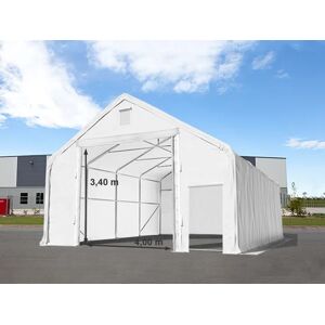 Toolport 8x20m 4x3.4m Drive Through Industrial Tent, PRIMEtex 2300 fire resistant, white with statics package (concrete anchors) - (48859)