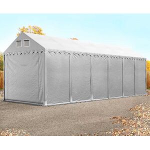 Toolport 4x12m 2.6m Sides Storage Tent / Shelter w. ground frame, PVC 800, grey without statics package - (49864)