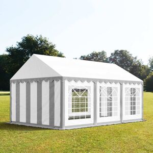 Toolport 4x6m Marquee / Party Tent, PVC 700 fire resistant, grey-white - (5272)