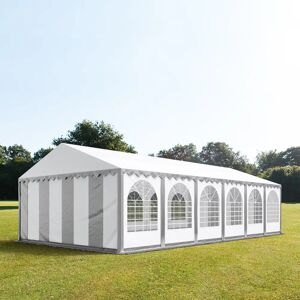 Toolport 6x12m Marquee / Party Tent w. ground frame, PVC 800 fire resistant, grey-white - (5374)