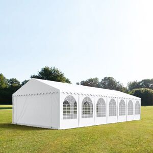 Toolport 6x14m Marquee / Party Tent w. ground frame, PVC 800 fire resistant, white - (5376)