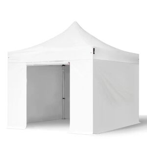 Toolport 3x3m PVC 850 Pop Up Gazebo PROFESSIONAL Aluminium 40 mm, incl. Sidewalls, fire resistant, white - (578686)