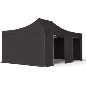 Toolport 4x6m PVC 850 Pop Up Gazebo PROFESSIONAL Aluminium 50 mm, incl. Sidewalls, fire resistant, black - (578935)