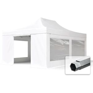 Toolport 4x6m PES 800 Pop Up Gazebo PROFESSIONAL Aluminium 50 mm, incl. Sidewalls with Panorama Windows, white - (582031)