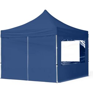 Toolport 3x3 PES 700 Pop up gazebo ECONOMY Aluminium 32 mm, incl. Sidewalls with Panorama Windows, dark blue - (59001)