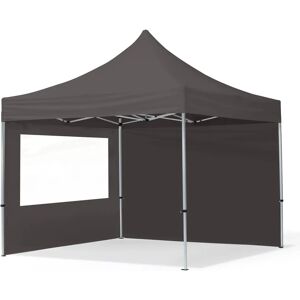 Toolport 3x3 PES 700 Pop up gazebo ECONOMY Aluminium 32 mm, incl. Sidewalls with Panorama Windows, dark grey - (59005)