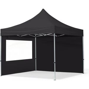 Toolport 3x3 PES 700 Pop up gazebo ECONOMY Aluminium 32 mm, incl. Sidewalls with Panorama Windows, black - (59015)