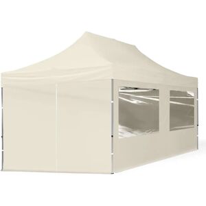 Toolport 3x6 PES 700 Pop up gazebo ECONOMY Aluminium 32 mm, incl. Sidewalls with Panorama Windows, cream - (59023)