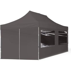 Toolport 3x6 PES 700 Pop up gazebo ECONOMY Aluminium 32 mm, incl. Sidewalls with Panorama Windows, dark grey - (59025)