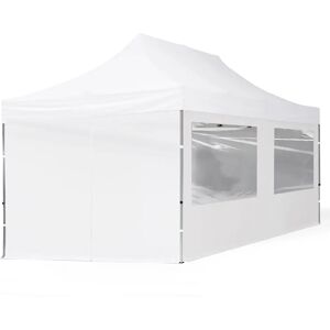 Toolport 3x6 PES 700 Pop up gazebo ECONOMY Aluminium 32 mm, incl. Sidewalls with Panorama Windows, white - (59034)