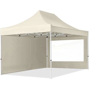 Toolport 3x4.5m PES 700 Pop up gazebo ECONOMY Steel 30 mm, incl. Sidewalls with Panorama Windows, cream - (59042)