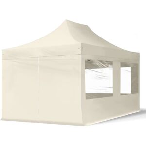 Toolport 3x4.5m PES 700 Pop up gazebo ECONOMY Steel 30 mm, incl. Sidewalls with Panorama Windows, cream - (59043)