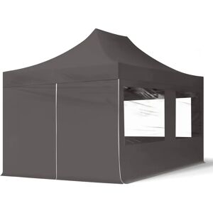 Toolport 3x4.5m PES 700 Pop Up Gazebo ECONOMY Steel 30 mm, incl. Sidewalls with Panorama Windows, dark grey - (59045)