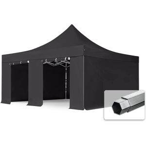 Toolport 5x5m PVC 850 Pop Up Gazebo PROFESSIONAL Aluminium 50 mm, incl. Sidewalls, fire resistant, black - (59059)