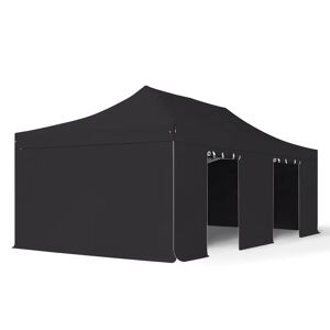 Toolport 4x8m PVC 850 Pop Up Gazebo PROFESSIONAL Aluminium 50 mm, incl. Sidewalls, fire resistant, black - (59062)