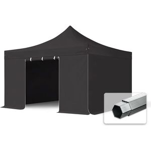 Toolport 4x4m PVC 850 Pop Up Gazebo PROFESSIONAL Aluminium 40 mm, incl. Sidewalls, fire resistant, black - (59080)