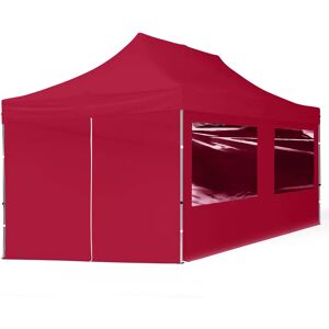 Toolport 3x6 PES 700 Pop Up Gazebo ECONOMY Aluminium 32 mm, incl. Sidewalls with Panorama Windows, red - (59151)