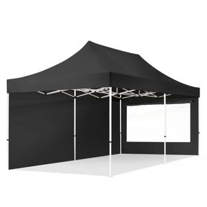 Toolport 3x6m PES 700 Pop Up Gazebo ECONOMY Steel 30 mm, incl. Sidewalls with Panorama Windows, black - (59356)