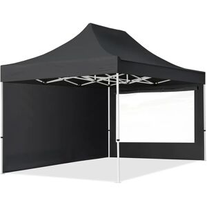 Toolport 3x4.5m PES 700 Pop Up Gazebo ECONOMY Steel 30 mm, incl. Sidewalls with Panorama Windows, black - (59358)