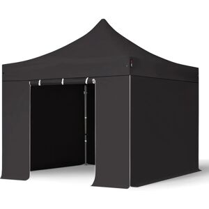 Toolport 3x3m PES 750 Pop Up Gazebo PREMIUM Steel 40 mm, incl. Sidewalls, black - (600003)