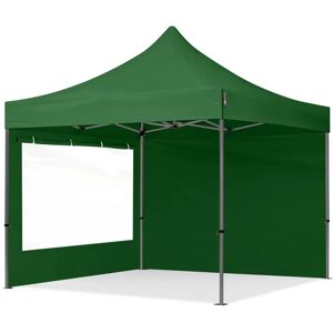 Toolport 3x3m PES 750 Pop Up Gazebo PREMIUM Steel 40 mm, incl. Sidewalls with Panorama Windows, dark green - (600018)