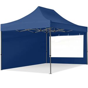 Toolport 3x4.5m PES 750 Pop Up Gazebo PREMIUM Steel 40 mm, incl. Sidewalls with Panorama Windows, dark blue - (600045)