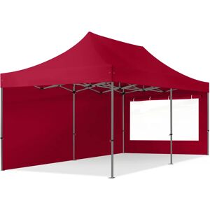 Toolport 3x6m PES 750 Pop Up Gazebo PREMIUM Steel 40 mm, incl. Sidewalls with Panorama Windows, red - (600080)