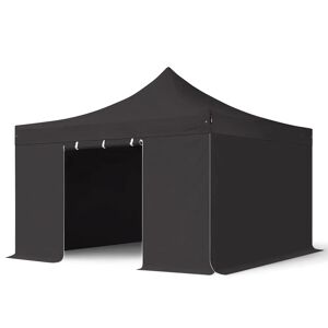 Toolport 4x4m PES 750 Pop Up Gazebo PREMIUM Steel 40 mm, incl. Sidewalls without Windows, black - (600088)