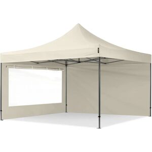 Toolport 4x4m PES 750 Pop Up Gazebo PREMIUM Steel 40 mm, incl. Sidewalls with Panorama Windows, cream - (600094)