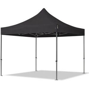 Toolport 3x3 m PVC 800 Pop Up Gazebo PREMIUM Steel 40 mm, fire resistant, black - (600106)