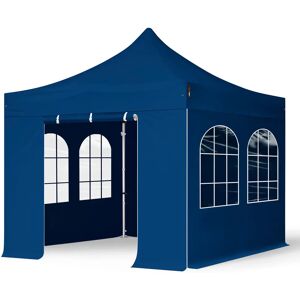 Toolport 3x3m PES 800 Pop Up Gazebo PROFESSIONAL Aluminium 40 mm, incl. Sidewalls with Windows, blue - (600154)