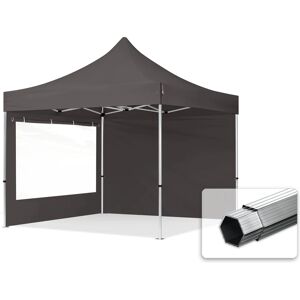 Toolport 3x3m PES 800 Pop Up Gazebo PROFESSIONAL Aluminium 40 mm, incl. Sidewalls with Panorama Windows, dark grey - (600167)